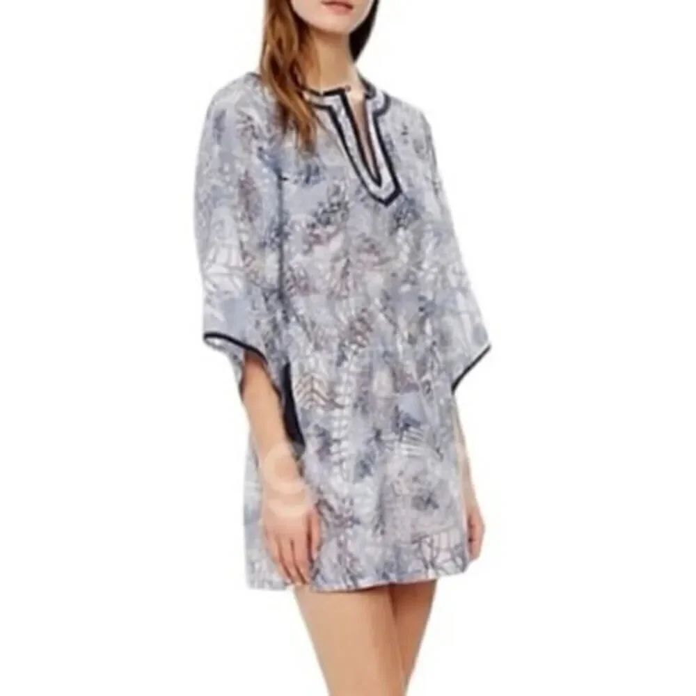 TORY BURCH Caftan Tunic Beach Cover Dress Sz. L